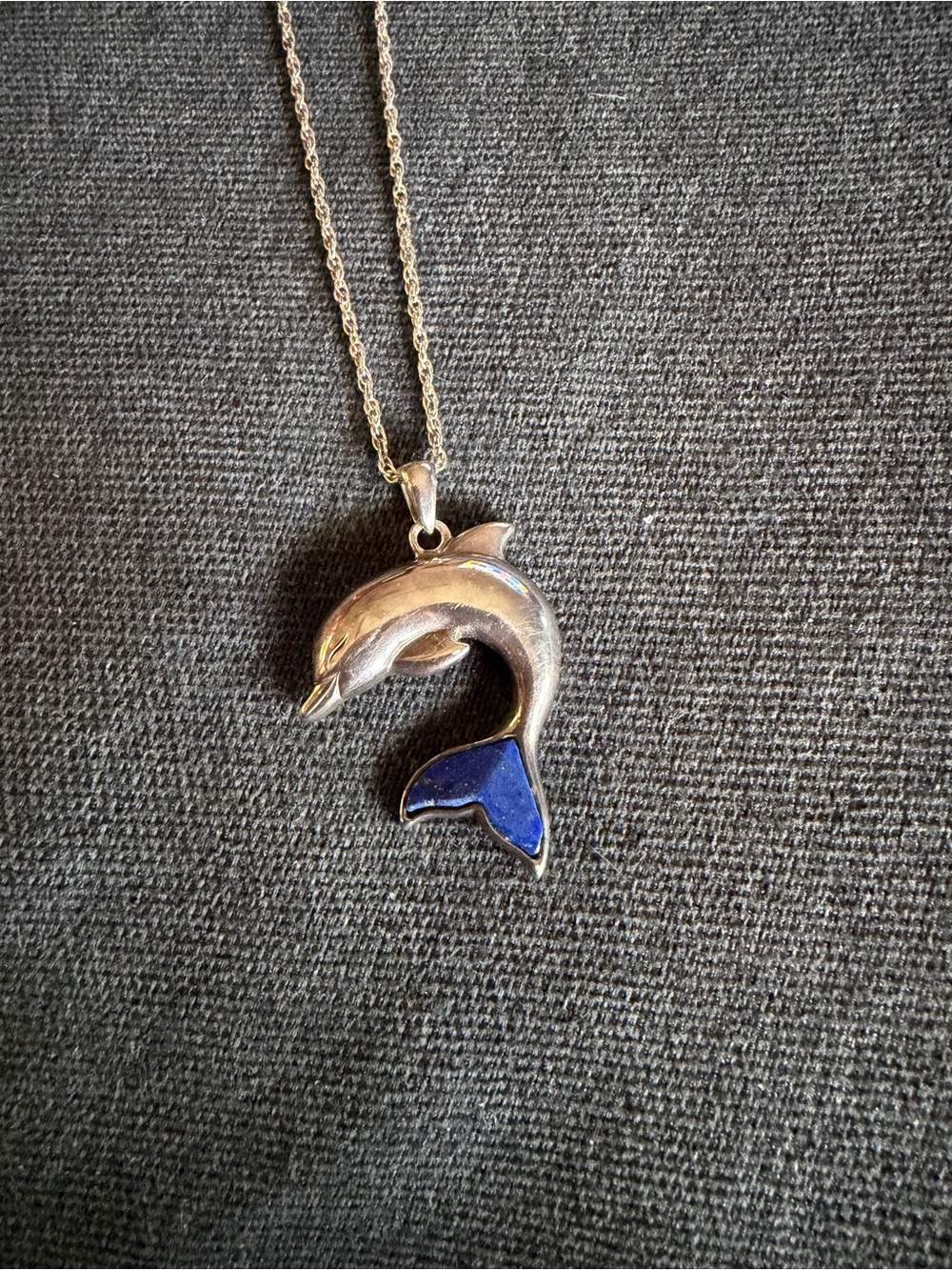 Lenox Sterling Silver Dolphin ,Lapis Lazuli Stone